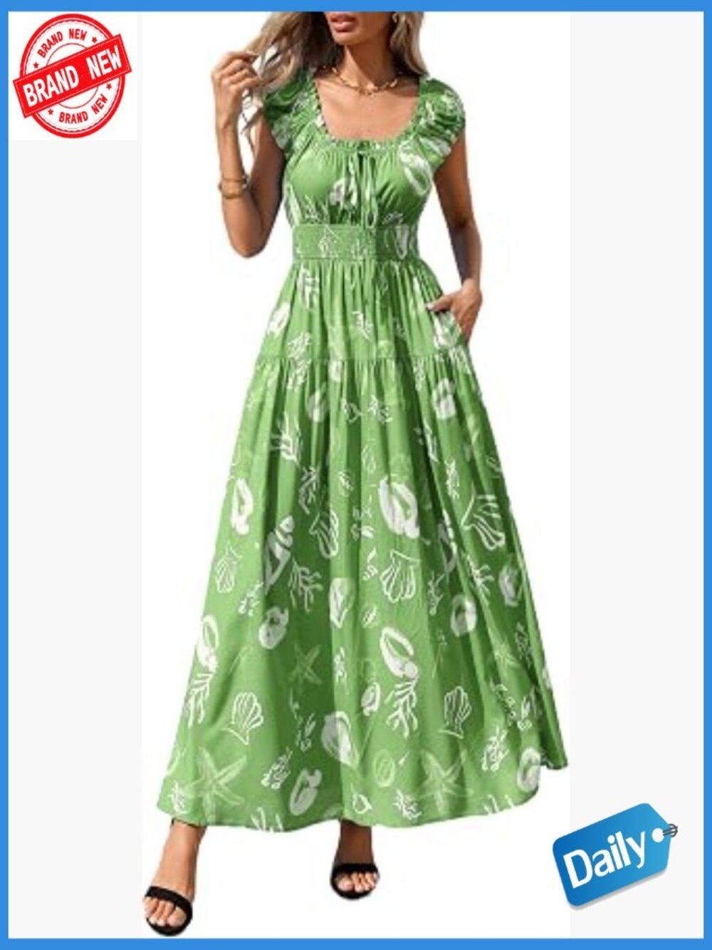 Boho Maxi Dress for Women - Floral Wedding Guest Beach Resort Summer Long Flowy